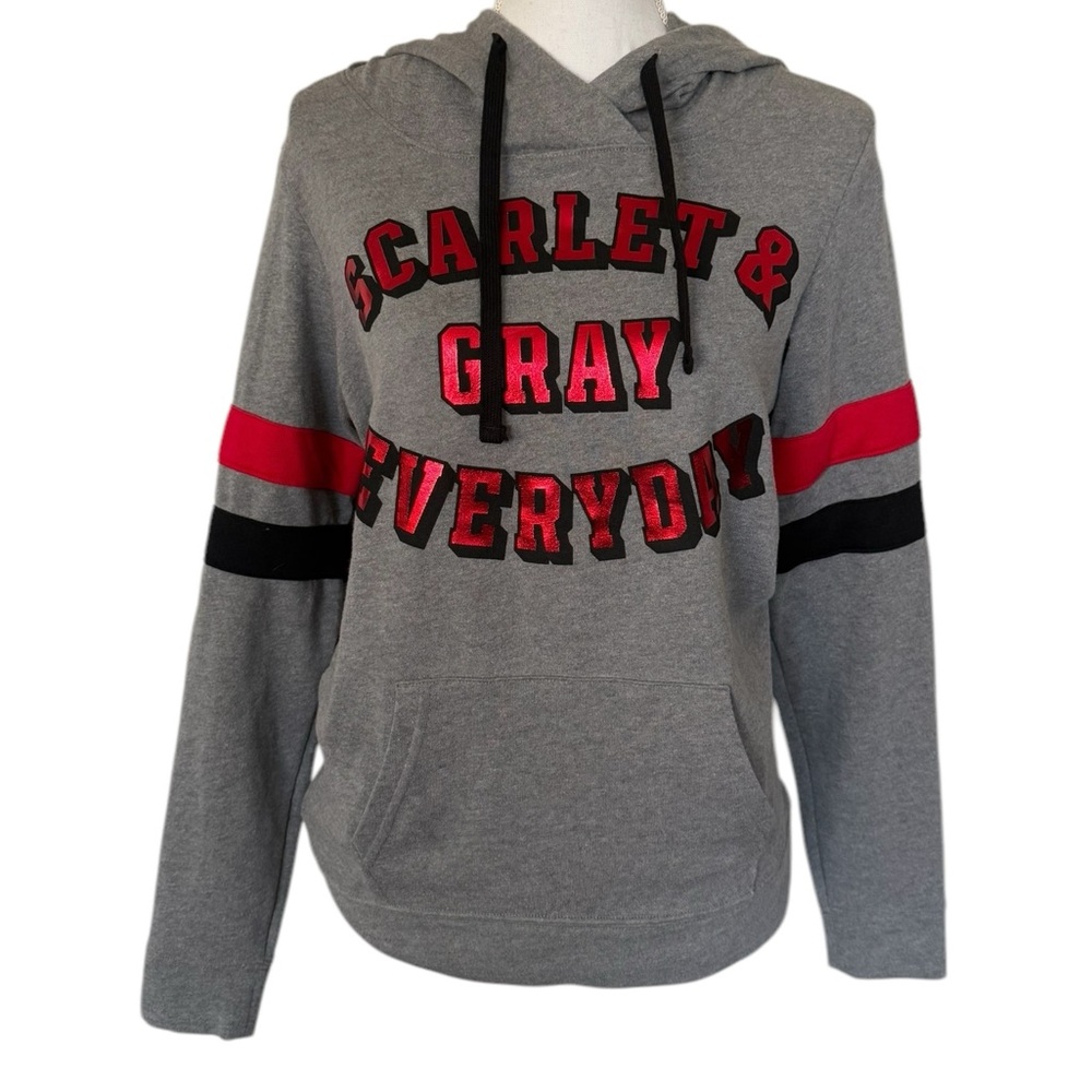 NWT PINK Victoria Secret “Scarlet & Gray Everyday” College Pullover Hoodie